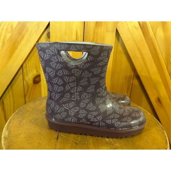 UGG Rain Boots Rahjee Butterflies Girls Size 11 - Picture 1 of 8